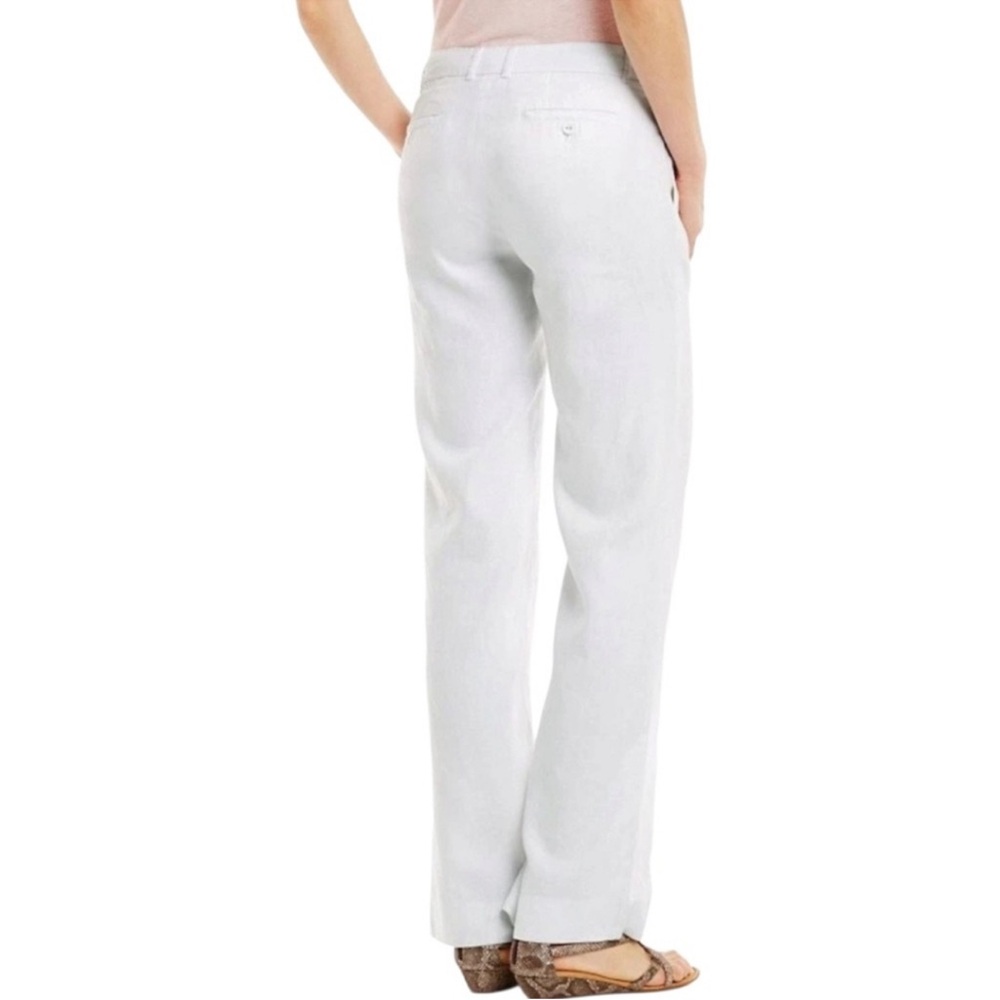 Garnet Hill White Linen Wide Leg Pants 4 - Picture 4 of 9